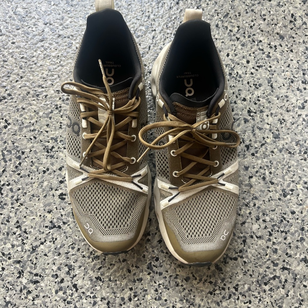 On Running Black and Tan Sneakers
